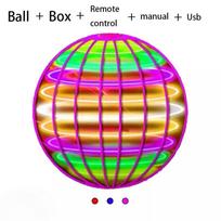 Flying Ball Children's Hand Controlled Color LED Cosmic Globe 360 ° Rotating Suspension Ball Suitable for Indoor and Outdoor Toy violetinė
