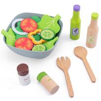 Wooden Salad Making Game Set - Children's Kitchen Role-Playing Toy Encourages Healthy Eating Awareness Suitable As A Gift