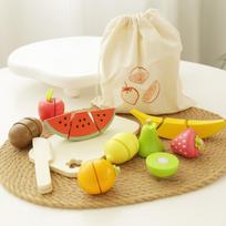 Cutting Vegetable Set - Wooden Play Food Kitchen Accessory, Multi - Pretend Play Accessories, Wooden Cutting Fruit Toys for Todd