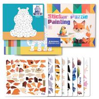 3D Sticker Puzzle Painting Kit Kids Animal Traffic Themes with 8 Patterns for Easy Peel-Stick Boost Fine Motor Skills Creativity