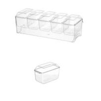 Outdoor Crisper with Lid Multi-Grid Transparent Food-Grade Container Dustproof Spill-Proof Lunch Box for Camping Picnic And Refrigerator B