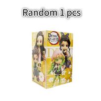 8pcs Anime Demon Slayer Q version Figures Tanjiro Kamado Nezuko Action Model Pvc Desktop Statue Ornament Collection Toys Gifts