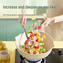 Chuidahuang 30cm White Non-Stick Flat-Bottom Stir-fry Pan