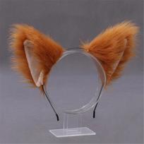 Lolita Plush Cat and Fox Ears Headdress - Handmade Cosplay Headband modelis 14 spalva