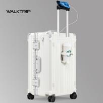 XingLvZhiLv WalkTrip Large Capacity Aluminum Trolley Suitcase with Combination Lock, for Men & Women. 20-inch (Standard Carry-On) perlų baltos spalvos