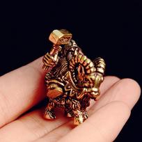 Brass Goat Dwarf Warrior Figurine Miniature Desktop Ornaments Retro Metal Models Statue Home Decoration Copper
