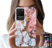 Etui Do Samsung Galaxy S20 Ultra - Różowo Biały Marmurek, Kamienne Wzory