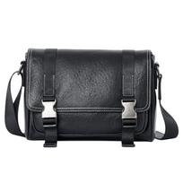 Men's Genuine Leather Crossbody Bag, Horizontal Flap, Large Capacity, Cowhide Fashion Stitching juoda
