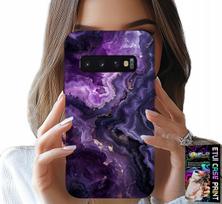 Etui Do Samsung Galaxy S10 Plus - Fioletowy Marmurek Modne Kobiece + Folia