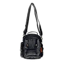 Retro Washed Old Denim Mini Messenger Bag juoda