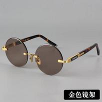 Men's Resin Goggles Frameless UV Protection 400 Sunglasses Cool Eye Protection Eyeglasses Summer Decorative Sunglasses