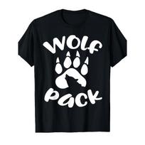 European Sizes Wolf Pack Wolf Family Matching T-Shirts - Men's Retro Graphic Wolf Paw Print & Pack Lettering S įvairiaspalvis