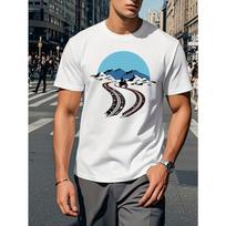 European Sizes Men's Balkan Adventure Motorcycle Graphic Tee - Casual Short Sleeve T-Shirt, Breathable , Summer Wear, Top S įvairiaspalvis