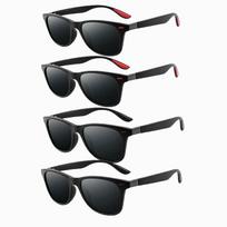 4 vnt. Vintažiniai saulės akiniai vyrams ir moterims Madingi sportiniai vairuotojo retro saulės akiniai vyrams moterims Dizaininiai akiniai nuo saulės Oculos De Sol black