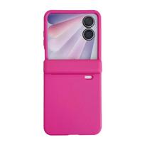 Honor Magic V Flip2 Magnetic Center Shaft Drop-Proof Case: Foldable Solid Color PC Hard Cover Honor Magic V Flip2 rožinė raudona spalva