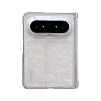 Huawei Pura X Max Case: Transparent Magnetic Shell, Drop-Proof, Foldable, Scratch-Resistant PC. Huawei Pura X Max skaidrios baltos spalvos