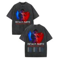 Benson Boone Fireworks  Rollerblades Merch Tshirt American Heart World Tour  T Shirt Unisex Women Rock Retro Washed Tshirts M