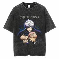 Anime Jujutsu Kaisen Washed TShirt  summer Cotton pattern unisex Harajuku Short sleeves Loose YK comfortable shirt M
