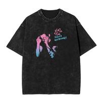 Harry Styles Kiss All The Time Graphic Print Retro Washed Tshirt Unisex Women Loose Casual Oversize Top Cotton Solf Summer New Tee S