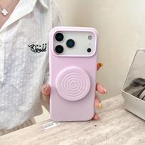 New Apple iPhone 17 Pro Max Wave Folding Stand Case, Soft Protective Cover with Water Wave Pattern. iPhone 17 šviesiai violetinė spalva