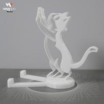 3D Printed Cat Design Phone Holder - Desktop Stand for Easy Viewing balta - 1 vnt. spalva