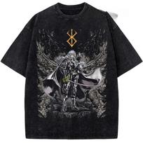 Manga Berserk Griffith Printed Tee Men Women Short Sleeve Clothing Washed Cotton Tshirt Vintage Casual T Shirt Harajuku Tshirt S