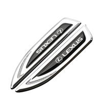 Interjero lipdukai 3D metalinis automobilio šoninės kėbulo logotipo ženklelis Lipdukas Dekoro Lipdukai Aksesuaras Lexus LS LC IS350 ES300h ES300 IS25 sidabras