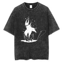 Game Hollow Knight Tees Washed Vintage Print Tshirts Gifts for Fans Men Women Top Fashion Tops Casual Oversized Short Sleeve S