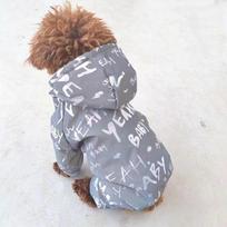 Winter Reflective Cotton Jacket for Small Dogs Hooded Pet Apparel with Printed Letters and Adjustable Fastening for Cold Weather L sidabras