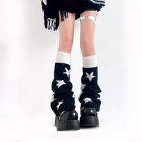 Women's Fashion Star Pattern Knit Leg Warmers Cozy and Stylish Winter Accessories for All-Day Comfort One Size