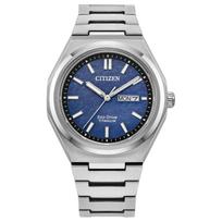 CITIZEN Integrated Super Titanium™ Series 100m Waterproof Solar Quartz Super Titanium Strap Men's Watch Blue Dial AW0130-85L mėlyna