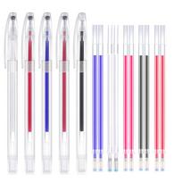 Sewing Marker Pen 5 Heat Erase Empty Pens with 12 Erasable Pen Refills Fabric Marking Pens Heat Erase Pens for Fabric Sewing