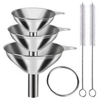 3/5 Pcs Stainless Steel Kitchen Funnels Set Food Grade Metal Essential Oil Spices Funnel for Bottles Small Filling Funnel