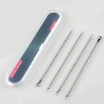 Stainless Steel Beauty Needle Acne Needle Dual-purpose Acne Remover Acne Removing Acne Beauty Tools Pimple Pin 4 PCs Set sidabras