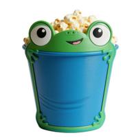 Large Capacity Popcorn Bucket with Frog Design Durable Food-Grade Plastic Material Suitable for Movie Nights and Parties Reusable Snack Container One Size žalia
