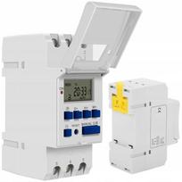 Elektroniczny Programator Wyłącznik Czasowy Na Szynę Din Tygodniowy Lcd