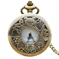 Vintage Style Quartz Pocket Watch Pendant Unique Guitar Owl Key Design Creative Student Hanging Watch Single Piece One Size geltona