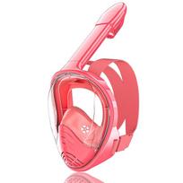 Anti-Leak Kids Full Face Snorkel Mask Wide View Underwater Scuba Mask  For Kids rožinė
