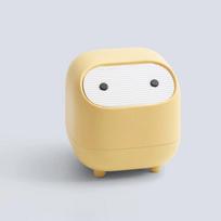 Mini Desktop Trash Can Dual Layer Press Type Waste Bin with Lid Compact Design for Home Office Use Small Paper Waste Basket one size geltona