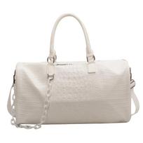 Short trip bag Large capacity soft leather anti-splashing fitness bag Overnight bag New lightweight weekend bag Trendy girl balta