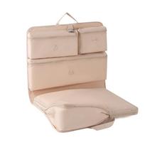 Portable Travel Compression Packing Cubes Set 6 Way Organized Storage for Clothes Foldable Hanging Design for Suitcase Luggage smėlis