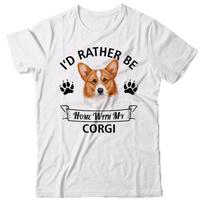 Fashion cotton T Shirt Men O-Neck Corgi T-Shirt I'D Rather Be Home With My Corgi - Dog TShirt Casual Streetwear Men's Clothing S įvairiaspalvis