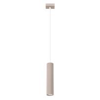 Lampa Wisząca Nowoczesna Karbowana Tuba Taupe 1Xgu10 10W Karbon Sollux Lighting
