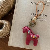 Stuffed Animal Cloth Pony Pendant Cute Horse Year Key Chain  New Year Gift raudona