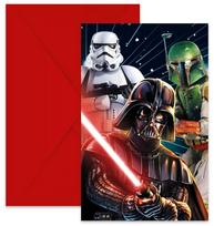 Zaproszenia Z Kopertami Star Wars Urodziny 6Szt.