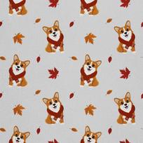 Outdoor Dekostoffe Oxford - Motiv Corgi-Hund In Einem Schal