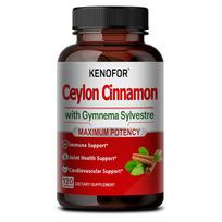 Ceilono cinamono maisto papildas, su juodųjų pipirų milteliais, 120 kapsulių buteliuke 120 Capsules