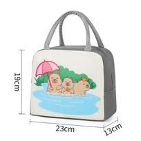 Cartoon Capybara Lunch Bag Portable Thermal Bento Box Bag Insulated Food Container Multifunctional Kids School Picnic Food Pouch