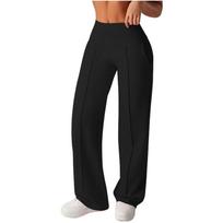 Women’s Wide Leg High Waist Yoga Pants with Seam and Pockets for Casual Workout or Daily Wear L juoda