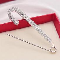 Rhinestone Safety Pins Crystal Brooch with /5 Loops for DIY Blankets Skirts Knitted Fabric Crafts Jewelry Making gray